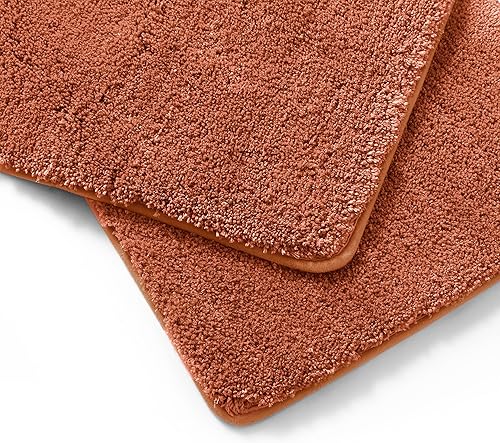 Miniatura 6 de YHF - Juego de 2 alfombras de baño de microfibra gruesa y suave, contorno en forma de U, lavables a máquina, alfombras de baño absorbentes,