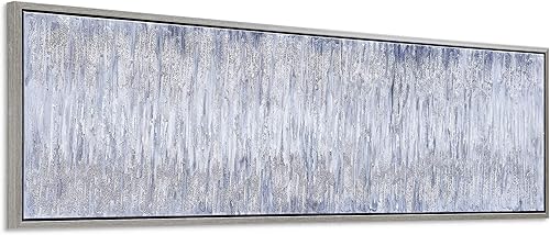 Miniatura 2 de Empire Art Direct Arte abstracto para pared, lienzo pintado a mano con textura por Martin Edwards, marco plateado champán, 20 x 72 pulgadas, campo