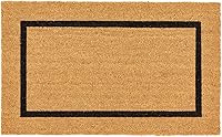 Vista 9 de mDesign Felpudo rectangular de fibra de coco y goma con fibras naturales para uso en interiores o exteriores, diseño neutro, borde a rayas