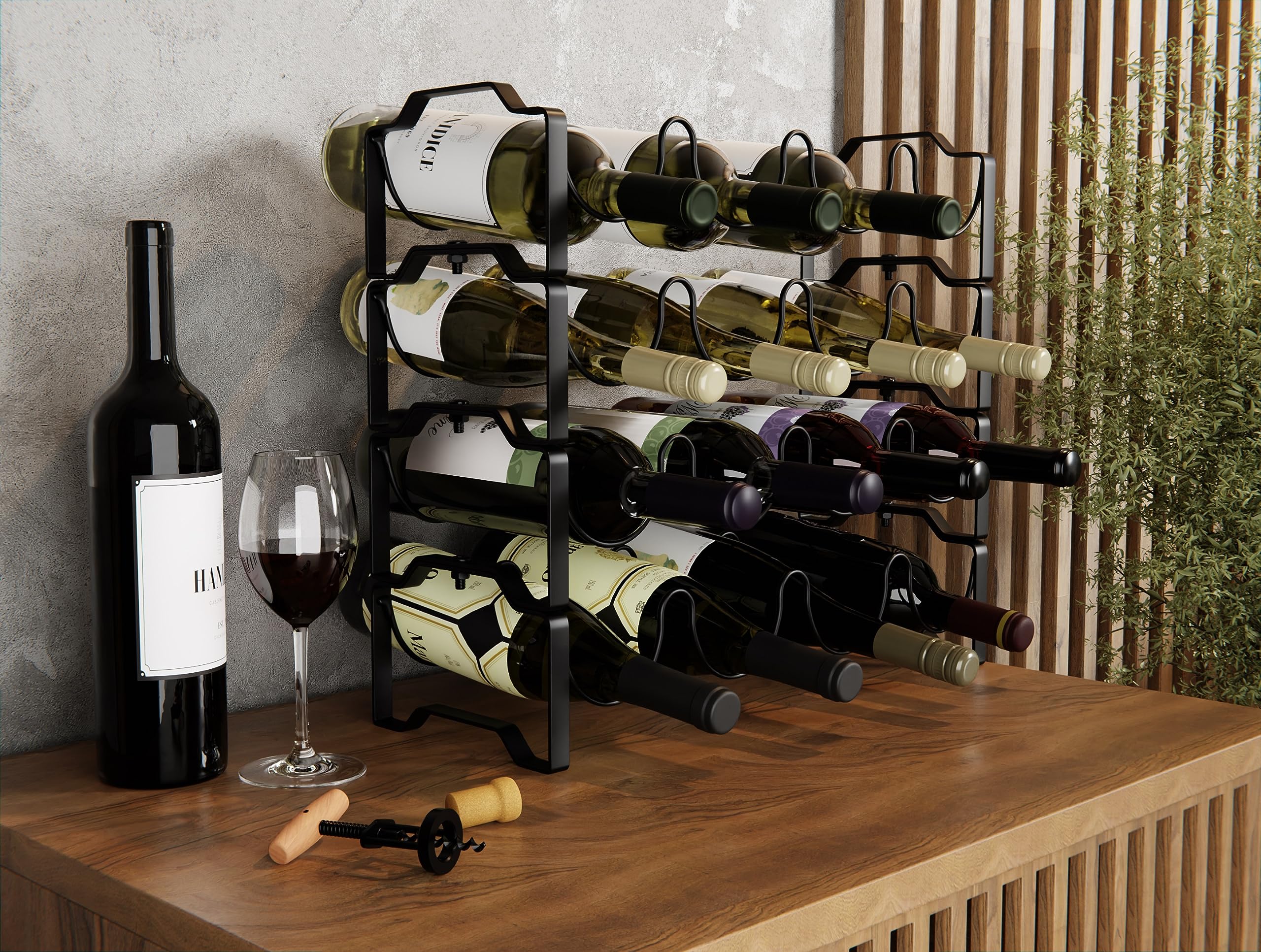 Lenmar, Casier à Vin En Métal Pour Bouteilles, LOFT 1-25, 54 X 56