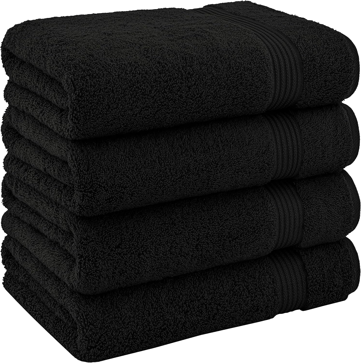 Cotton Paradise 100% Cotton Turkish Towel Set, Soft Absorbent Quick Dry, 4 Piece Bath Towel Set, Coal Black thumbnail