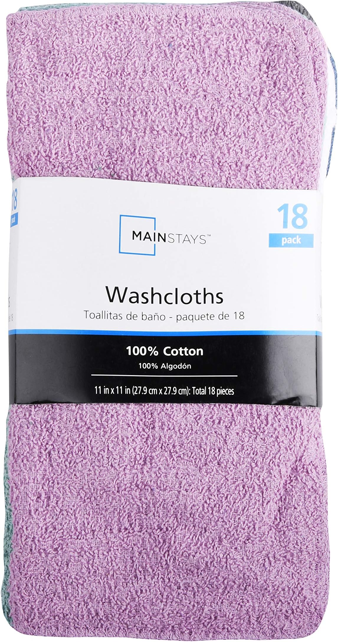 Mainstay MAIN STAYS 18 Pack Assorted Cotton Terry Thin