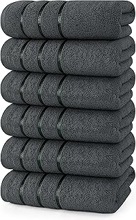 Utopia Towels - 6 Pack Viscose Hand Towels Set, (16 x 28 inches) 100% Ring Spun Cotton, Ultra Soft and Highly Absorbent 600GSM Towels for Bathroom, Gym, Shower, Hotel, and Spa (Grey)
