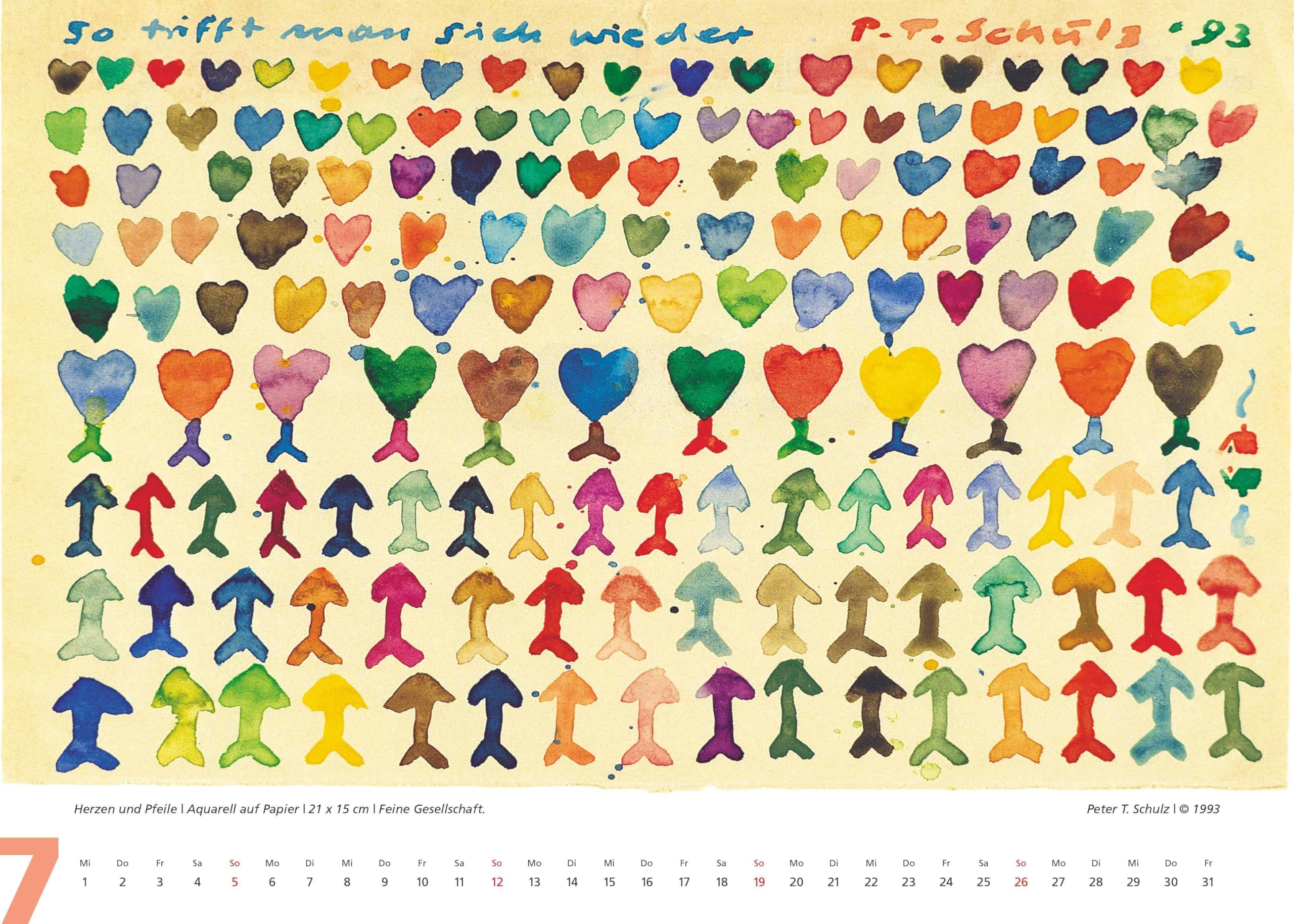 DUMONT - Herzklopfen 2026 – Wandkalender 70x50 cm mit 12 Malereien von Peter T. Schulz („Der Olle Hansen“) und hintersinnigen Zitaten