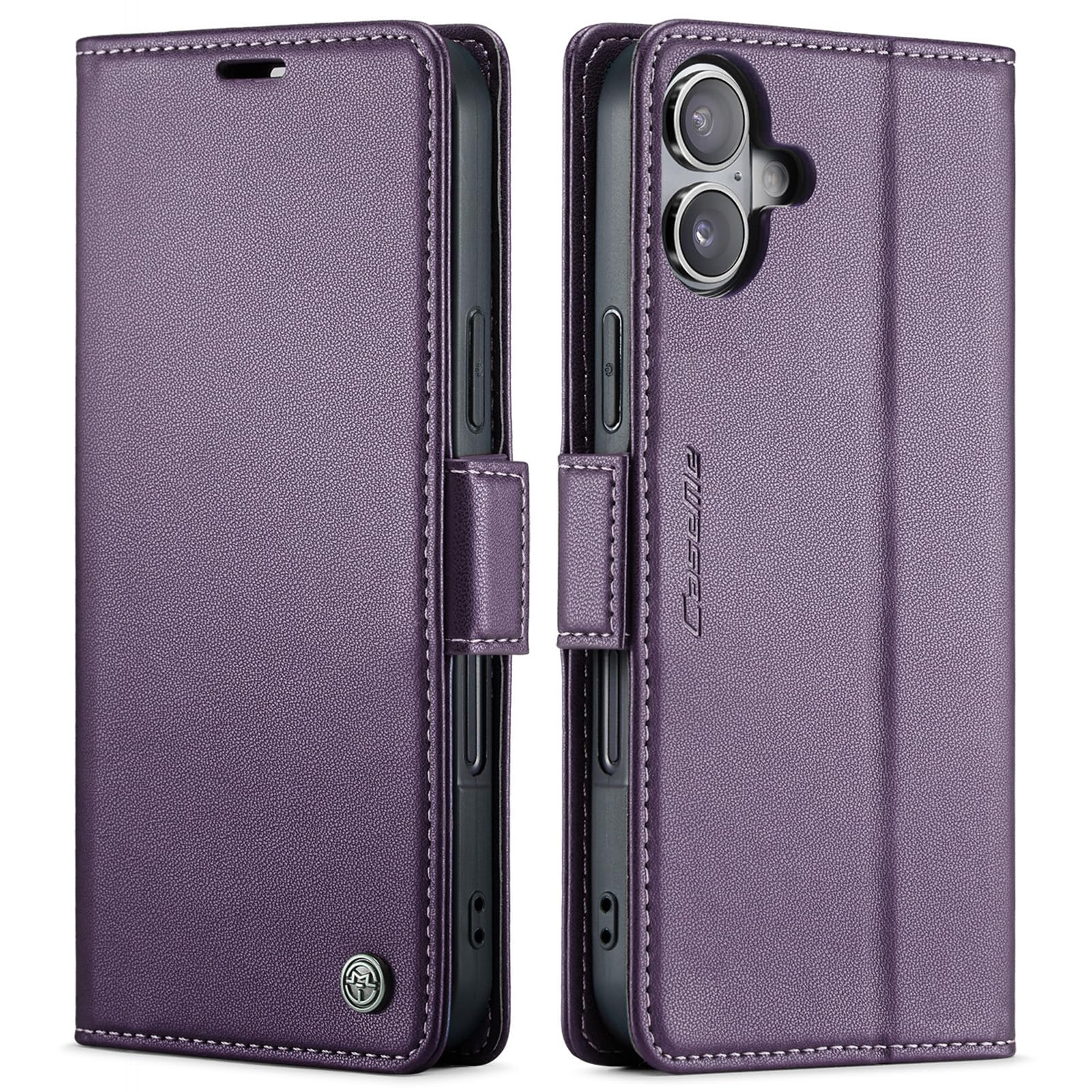 Coque iPhone 17 avec blocage RFID et étui portefeuille en cuir violet QLTYPRI - 8