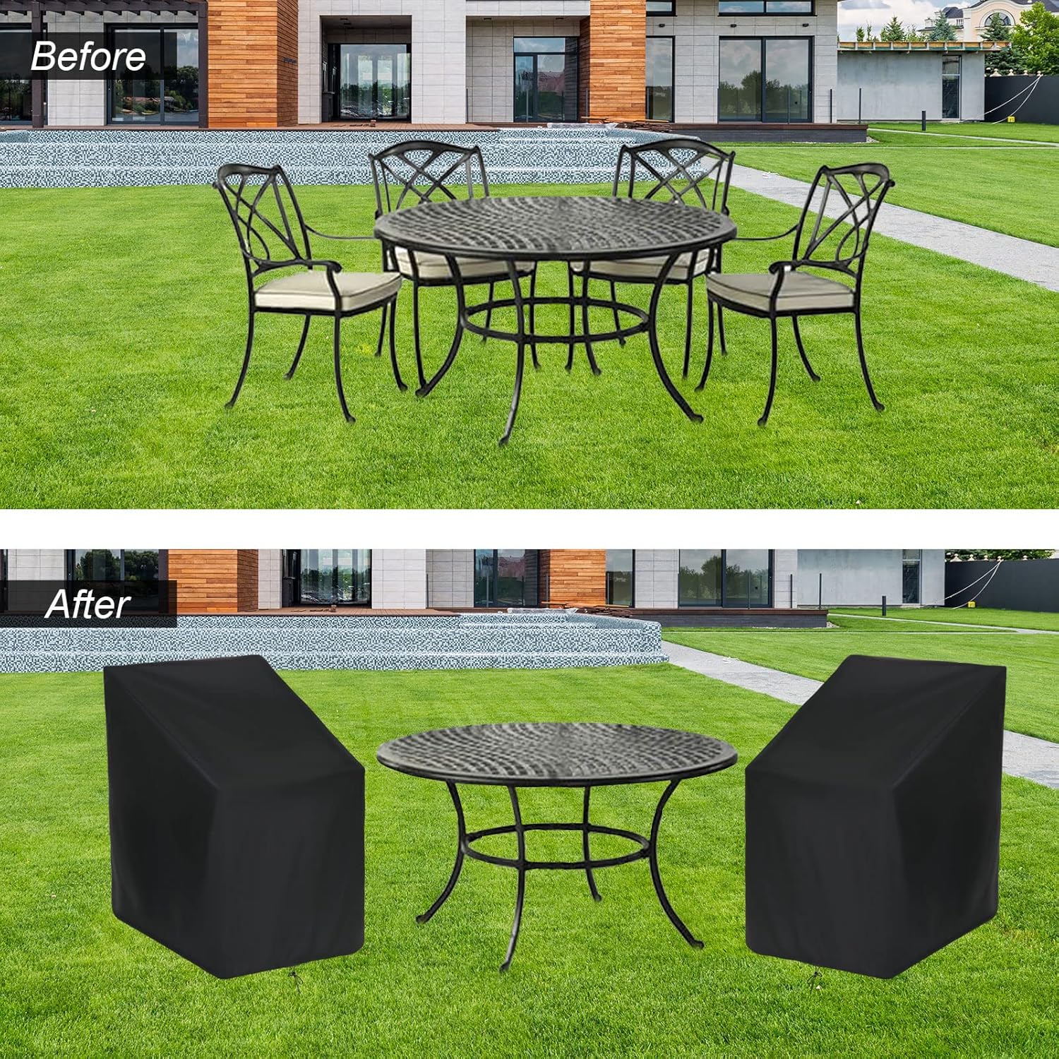 Kasla Wheelchair Cover and 2PCS Outdoor Chair Covers, Waterproof Indoor and Outdoor Furniture Cover Protector from Dust Dirt Snow Rain Sun : Health & Household