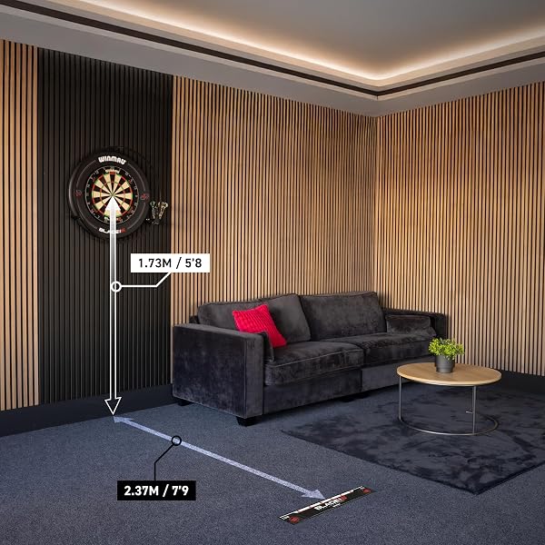 WINMAU - Fléchettes Oche Lignes - Marqueur de Ligne de Lancer Haute visibilité - Adhère à Toutes Les Surfaces dures - Modèles Disponibles: Blade 6, PDC, Man Cave Or Verte - 4