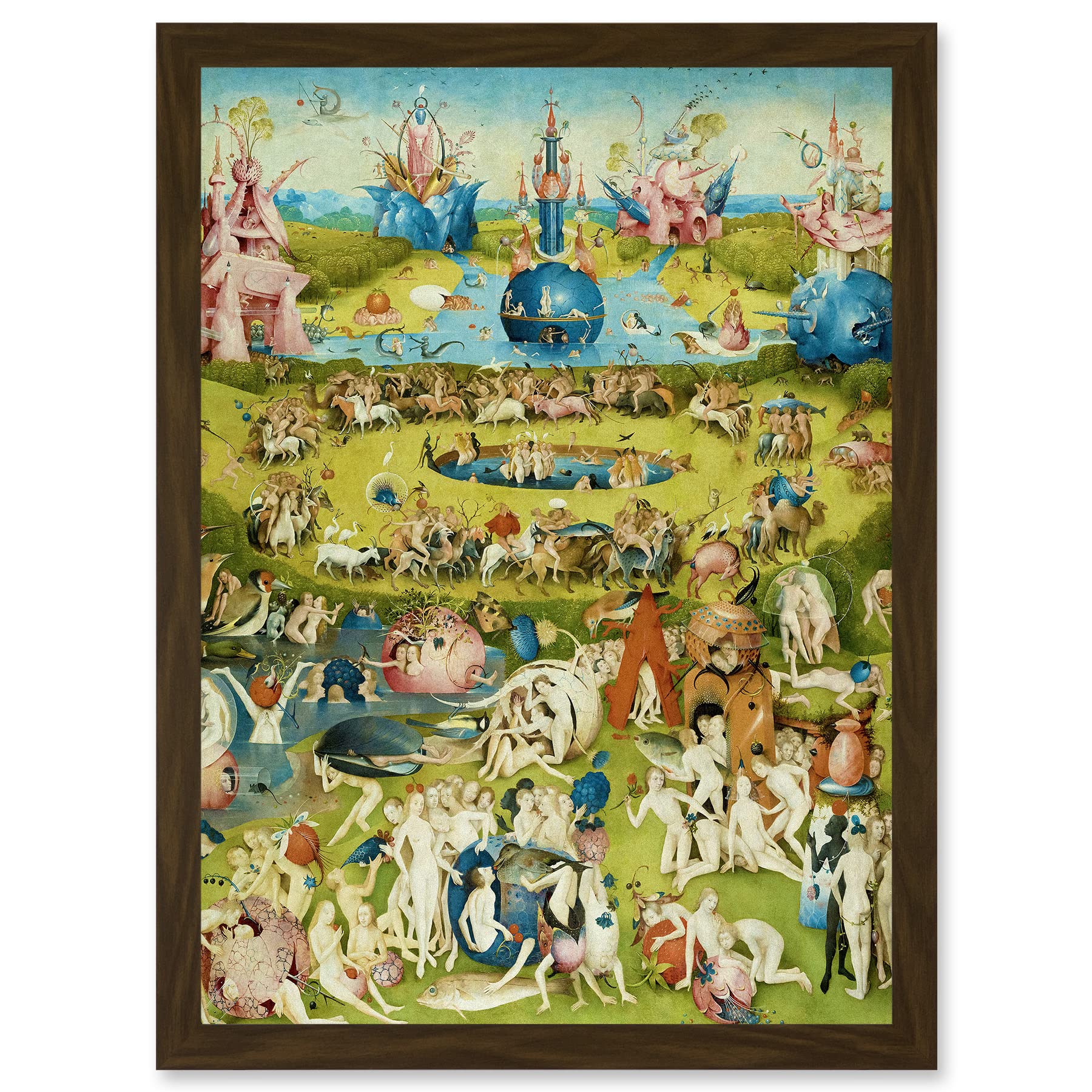 Artery8 Hieronymus Bosch Garden Earthly Delights Painting Artwork Framed Wall Art Print A4