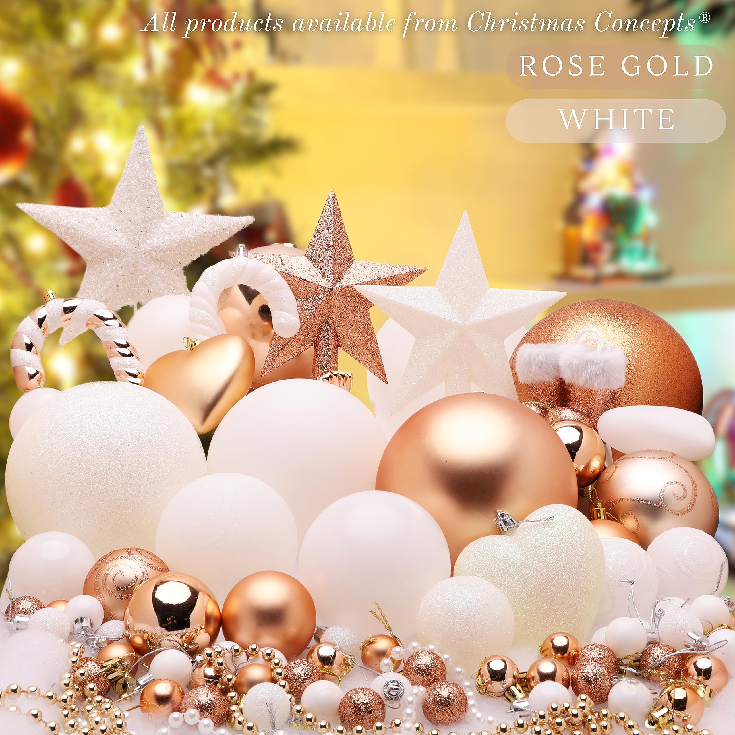 Palline Natalizie Extra Large 150mm - Set Di 3 In Bianco Lucido, Opaco E Glitterato Per Albero Di Natale - Foto 7