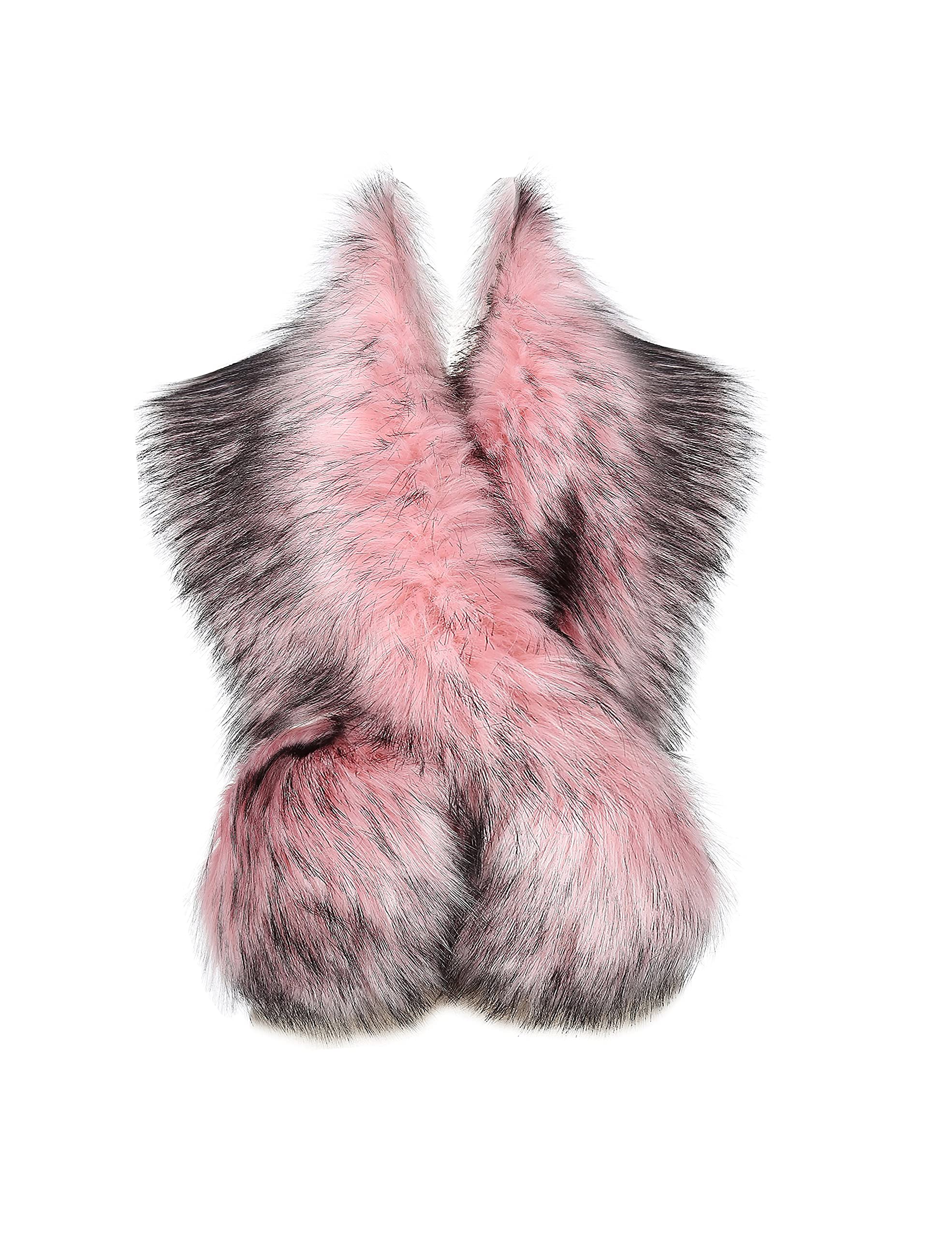 BABEYONDWomen's Faux Fur Shawl Party Faux Fur Collar Fur Wraps for Winter Bridal Wedding Cover Up