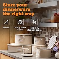 Vista 2 de storageLAB China Storage Containers, Containers for Organizing, Hard Shell Case, Felt Plate Dividers, Moving Supplies, Storage Box, Wine, Dishes