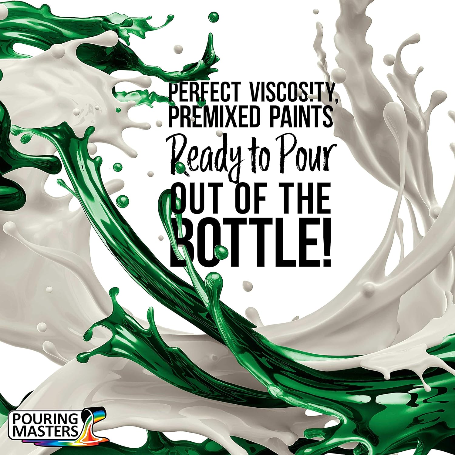 Pouring Masters Forest Green Ready to Pour Acrylic Pouring Paint - Premium 64-Ounce Pre-Mixed Fluid Acrylic Paint - Fluid Art Supplies for Canvas, Wood, Paper, Tile & Rocks