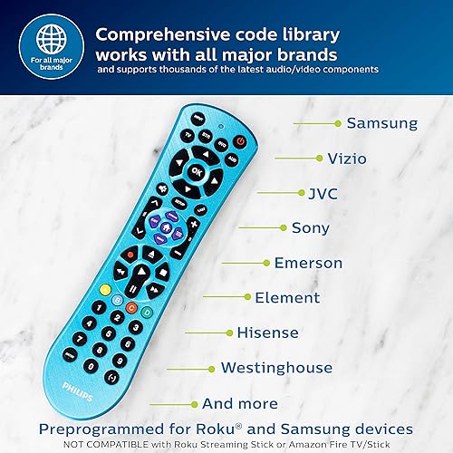 Miniatura 4 de Control remoto Philips universal, para Samsung 4-Dispositivo Azul