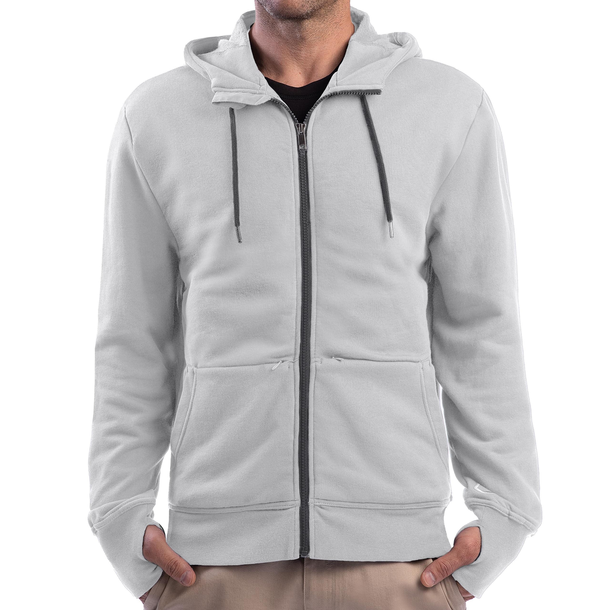 SCOTTeVEST Cotton Hoodie for Men - 21 Hidden Pockets - Lightweight Zip Up Sweatshirt for Travel & More