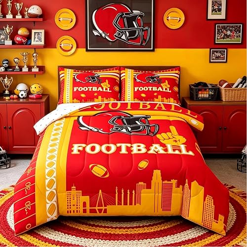 Feelyou Football Bedding Set Boys Girls King Size