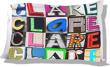 Personalized Pillowcase featuring CLARE in photos of sign letters