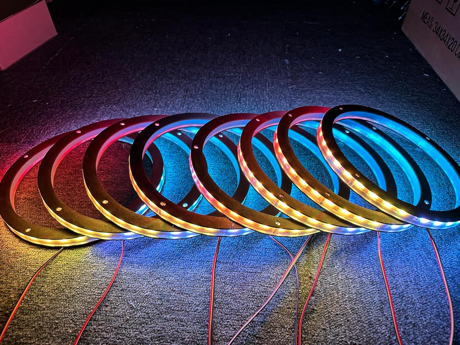 (2sets 4PC KIT) 8PCS 8" RGB Dream Color Chasing Car LED