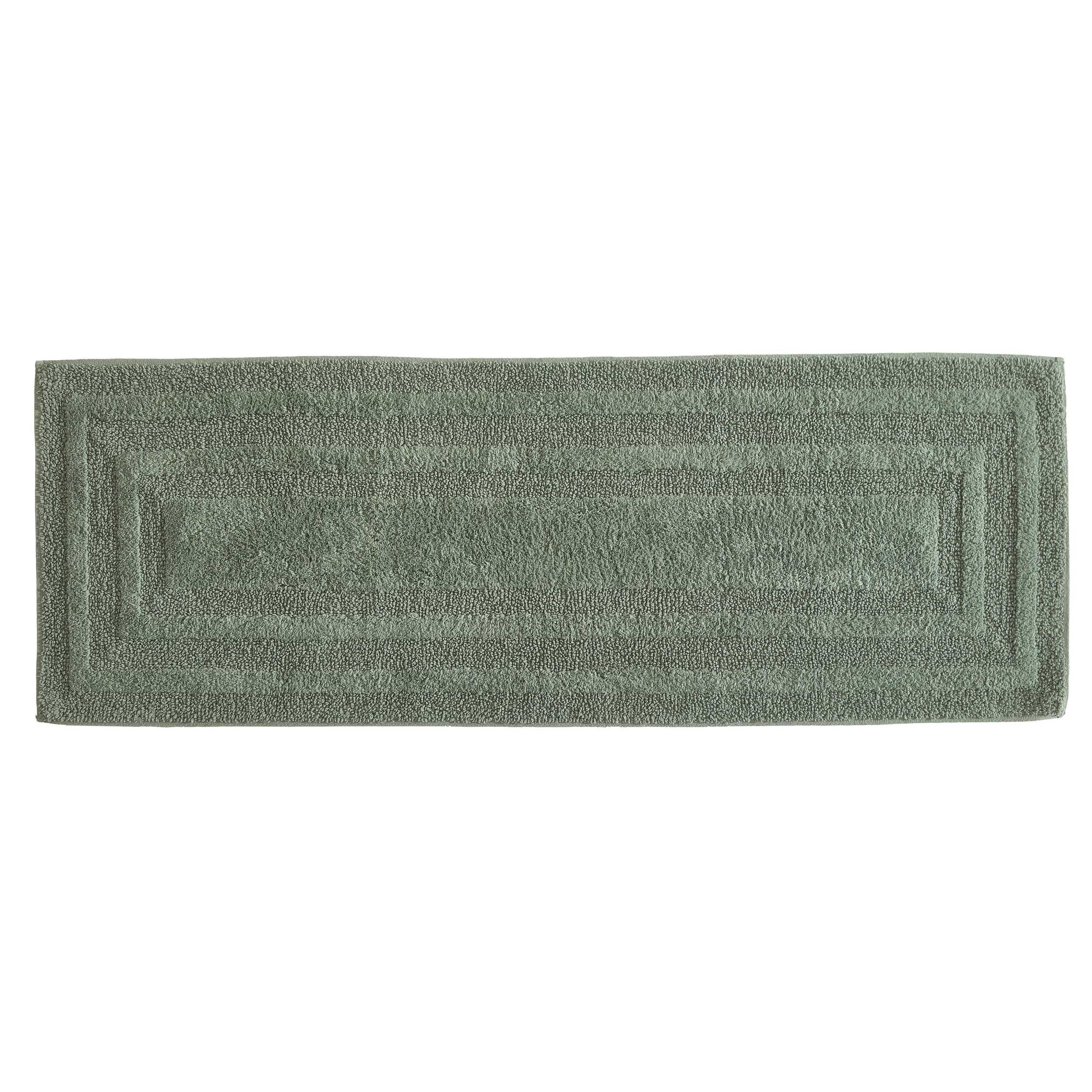 Eddie Bauer - Bathroom Rug, 100% Soft Plush Tufted Cotton Runner Rug, Highly Absorbent, Quick-Dry, and Skid-Resistant Backing (Logan Olive Green, 22"