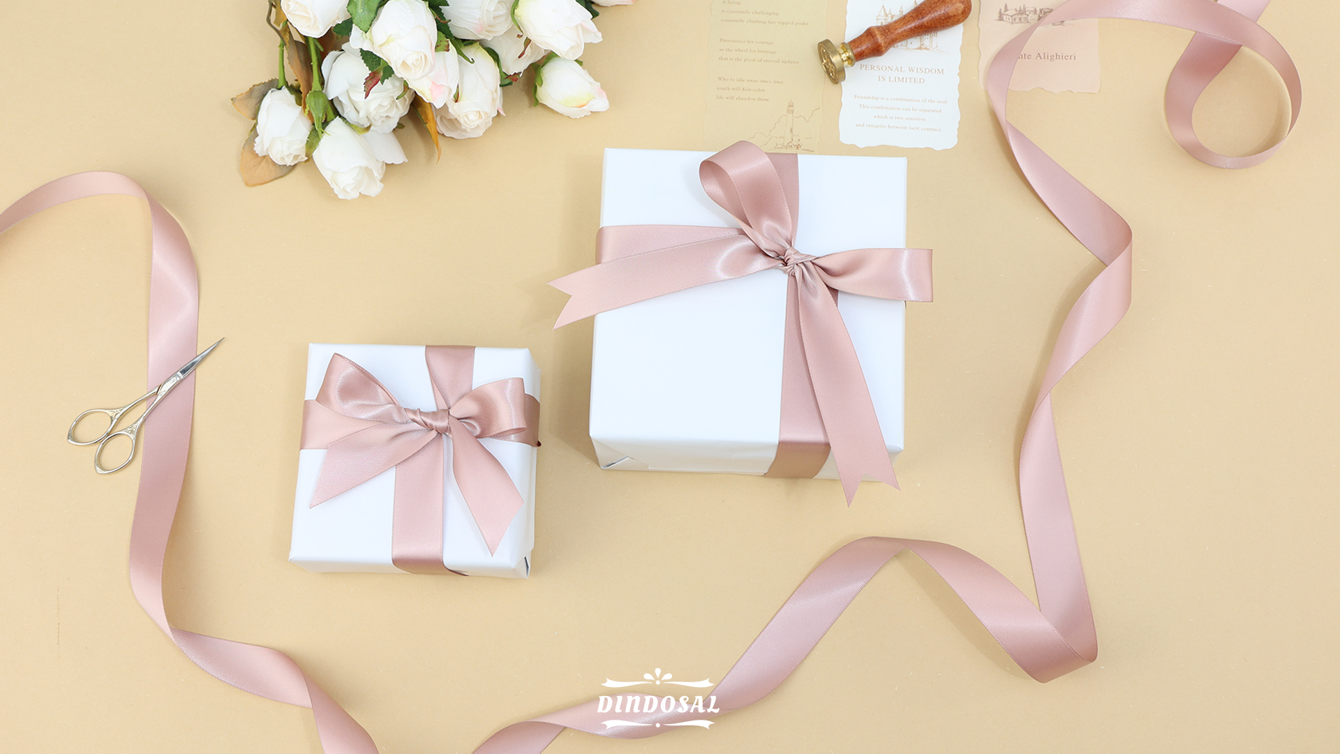 Amazon.com: DINDOSAL Dusty Rose Ribbon 1 Inch Double Face Dusty