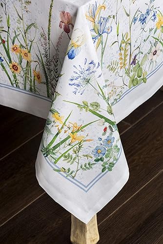 Miniatura 8 de Maison d' Hermine - Mantel cuadrado decorativo de algodón para comedor, hogar, granja, fiestas, exteriores y boda, bohemio, ideal para primavera y