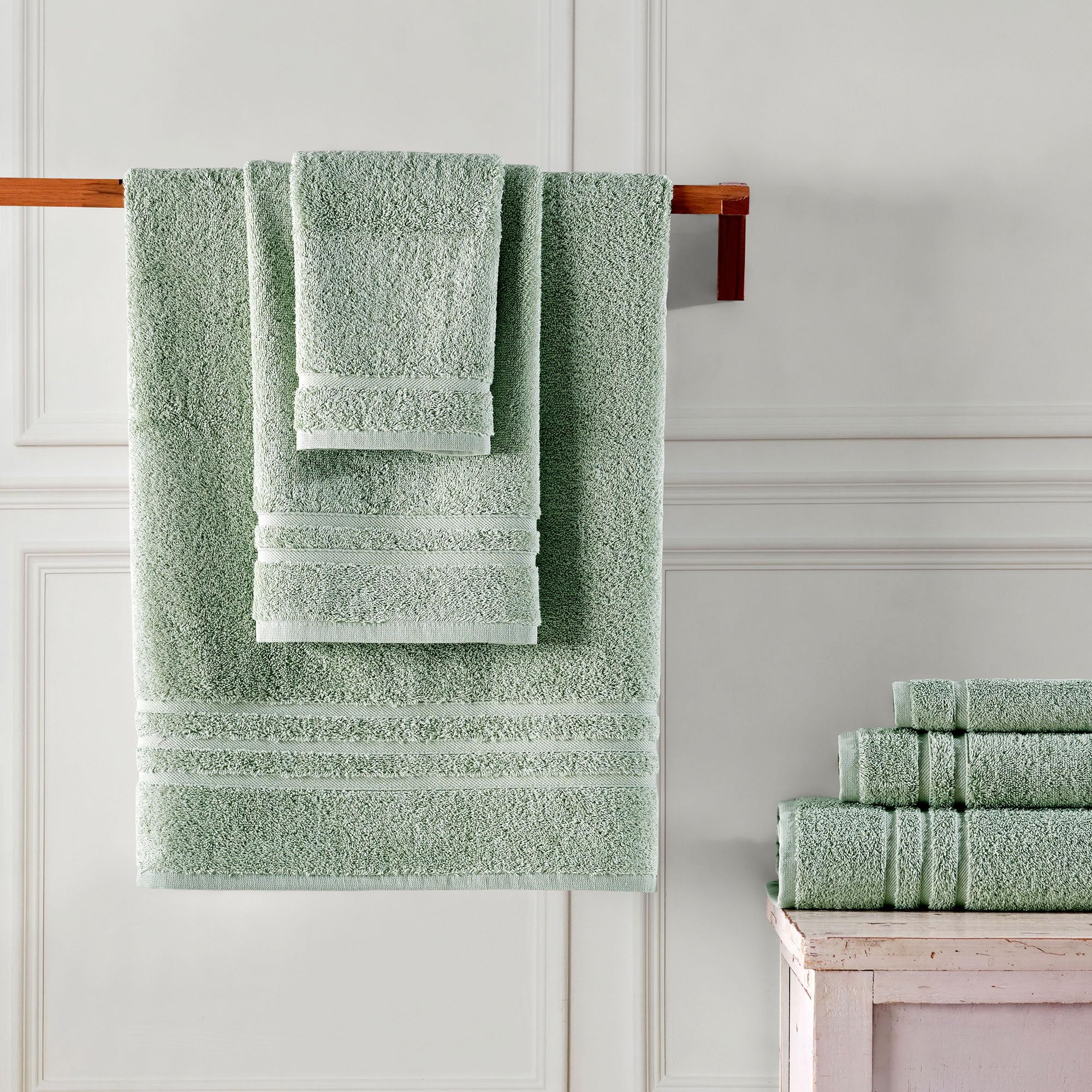 Hammam Linen - Set di 6 asciugamani da bagno in cotone turco, morbido, assorbente e di alta qualità, per bagno e cucina, 2 asciugamani da bagno, 2 asciugamani, 2 panni