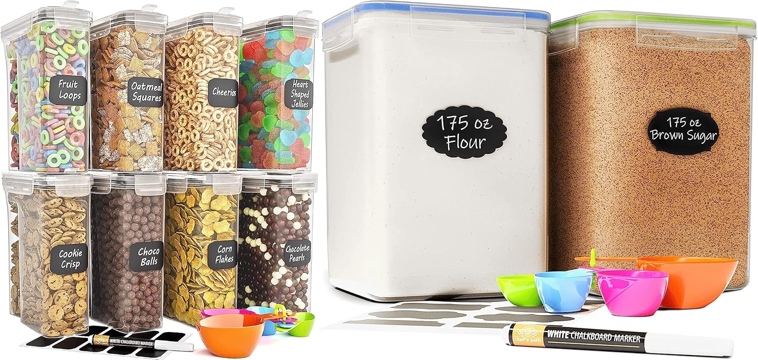Chef's Path 2 Extra Large Food Storage Containers & Cereal