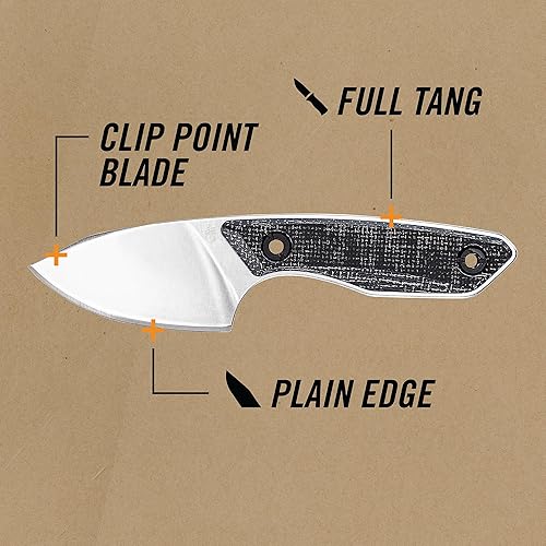 Miniatura 4 de Gerber Gear Stowe Cuchillo de bolsillo y funda - Hoja fija de 2.5" - Herramientas y equipo EDC - Micarta