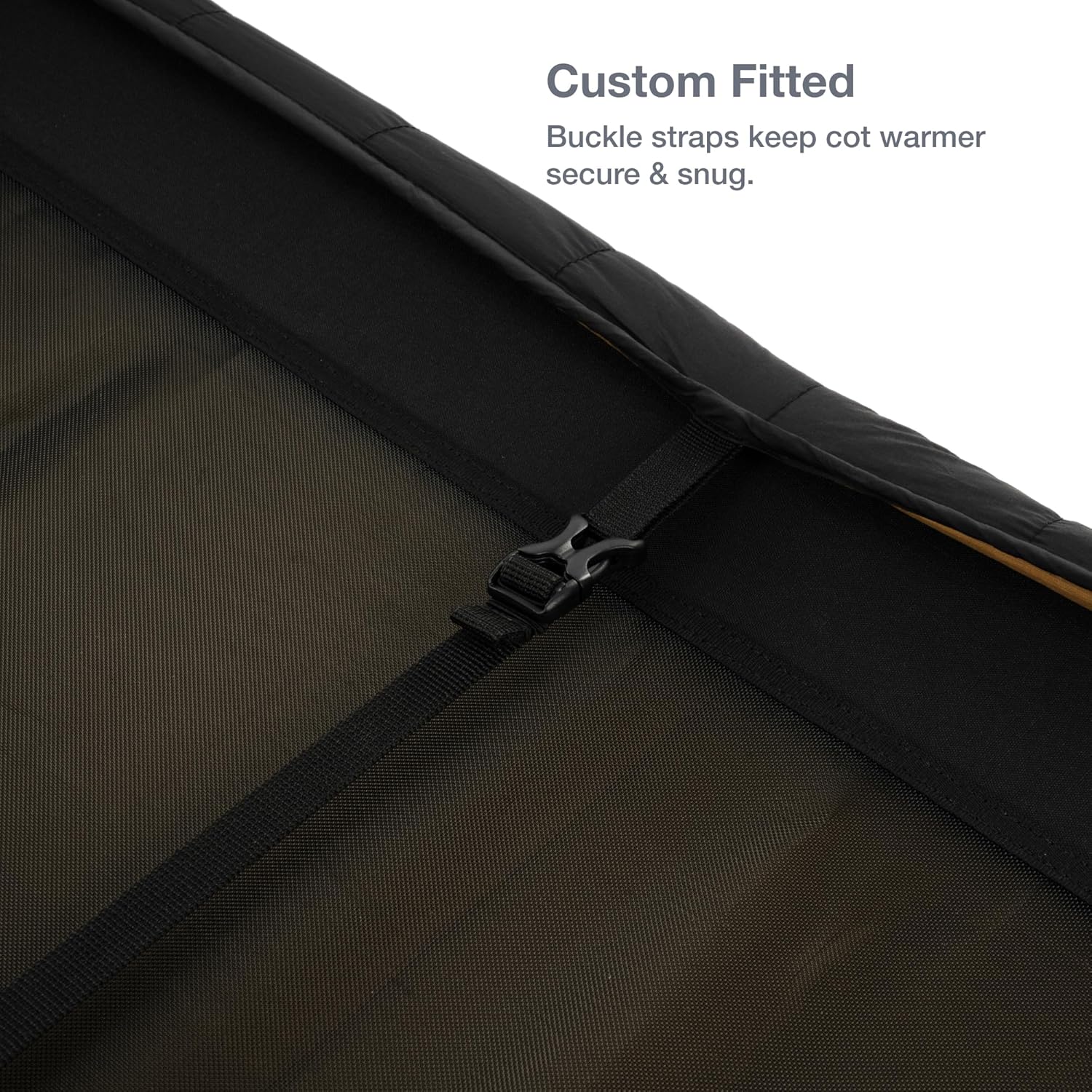 Helinox Dog Cot Warmer Insulation Layer Portable Dog Beds, Black/Coyote Tan, Medium (36 x 24.5)