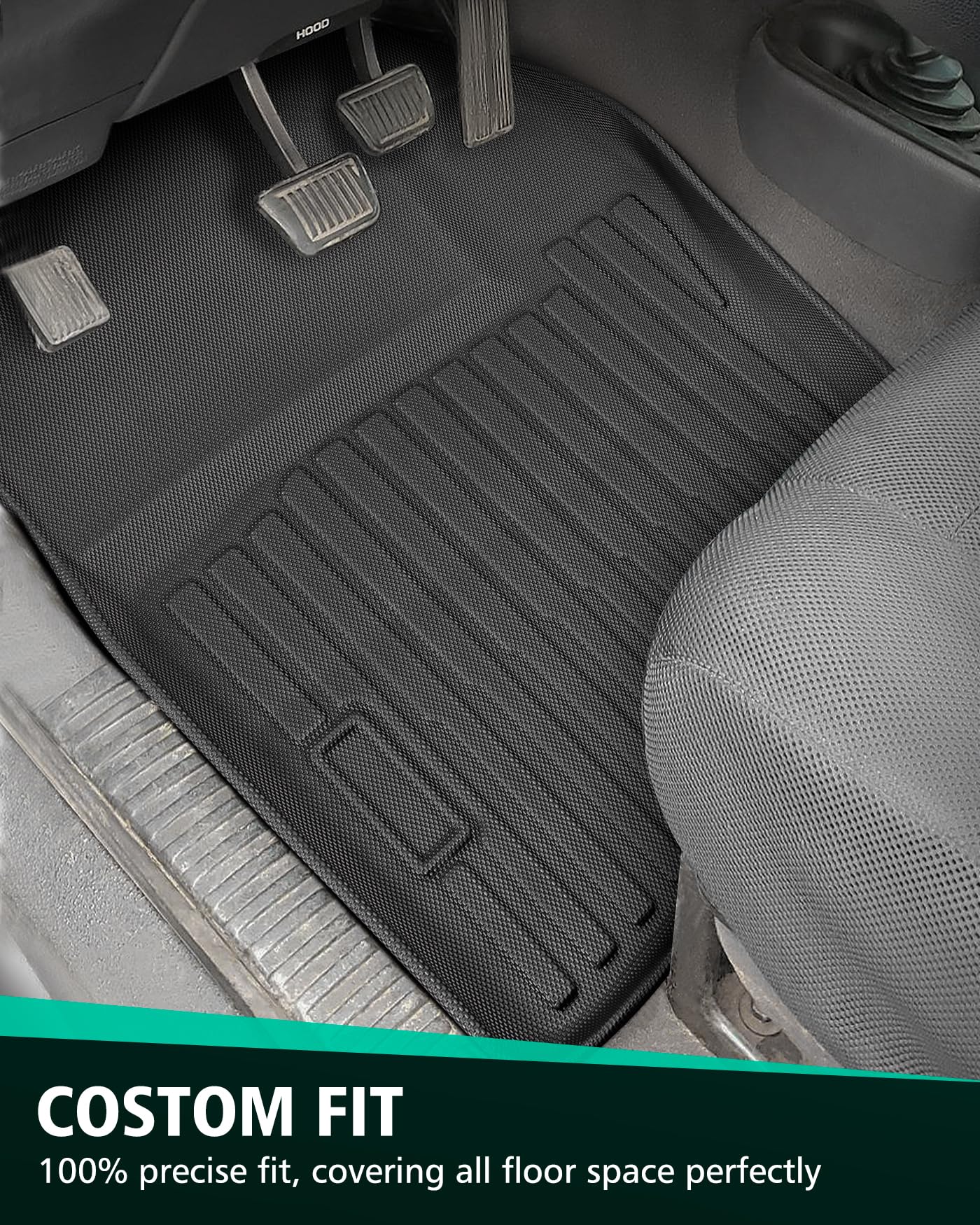 DiffCar Floor Mats for Dodge Ram 1500 1998-2001 for Dodge Ram 2500 3500 1998-2002 Only fit Quad Cab — view 3