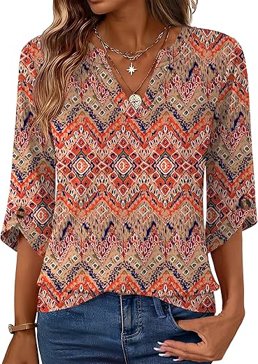 Kistore Women’s 3/4 Sleeve Tunic Review – Trendy V-Neck Blouse for Work & Casual