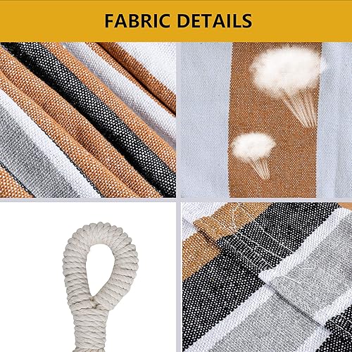 Miniatura 4 de ROOITY Hamaca doble brasileña con bolsa de transporte portátil, tela tejida suave, hasta 450 libras para colgar en patio, árboles, jardín, patio