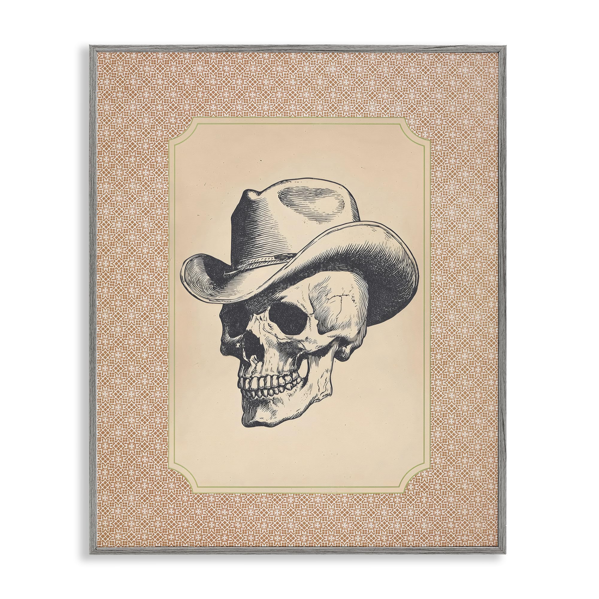 Crâne de cowboy affiche vintage Stupell salon style industriel