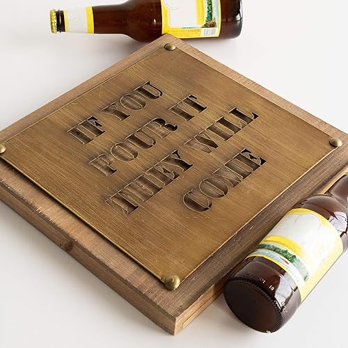Miniatura 6 de Foreside Home & Garden - Letrero de pared de metal de madera de 12 x 12 pulgadas con texto en inglés "Pour It It They Will Come", 9