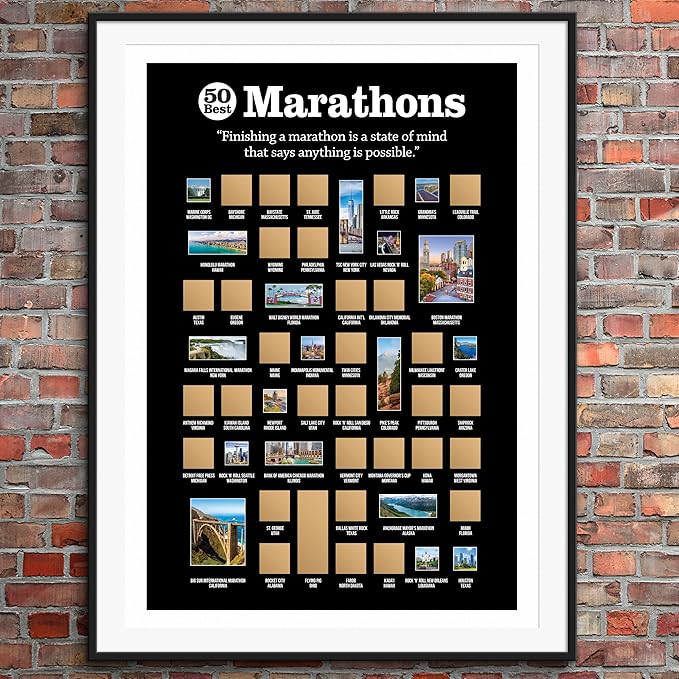 Marathon Scratch Off Poster Marathon Bucket List 50