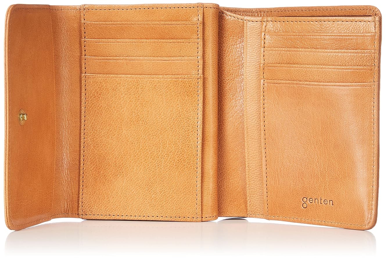 ゲンテン　genten 二つ折り財布 キャメル　山羊革 Amazon | [ゲンテン] 二つ折り財布 43262-52 キャメル | Genten