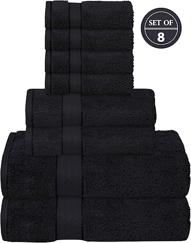 Miniatura 2 de GLAMBURG Juego de toallas prémium de 8 piezas de 700 GSM, contiene 2 toallas de baño de 30 x 54 pulgadas, 2 toallas de mano de 16 x 28 pulgadas, 4