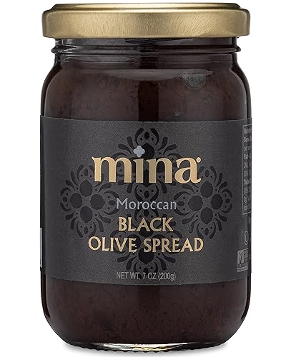 Mina Crema de aceituna negra, tapenade gourmet, 7 onzas (7.05 oz)