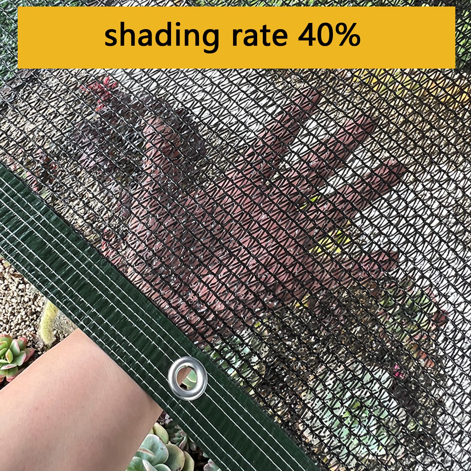 40% UV-Schutz Schattentuch, atmungsaktives Sonnenschutzgewebe, schwarzes Gartenüberdachung, Outdoor-Schattensegel für Pflanzen und Blumen, 4,5 x 7 m Sonnenschutz