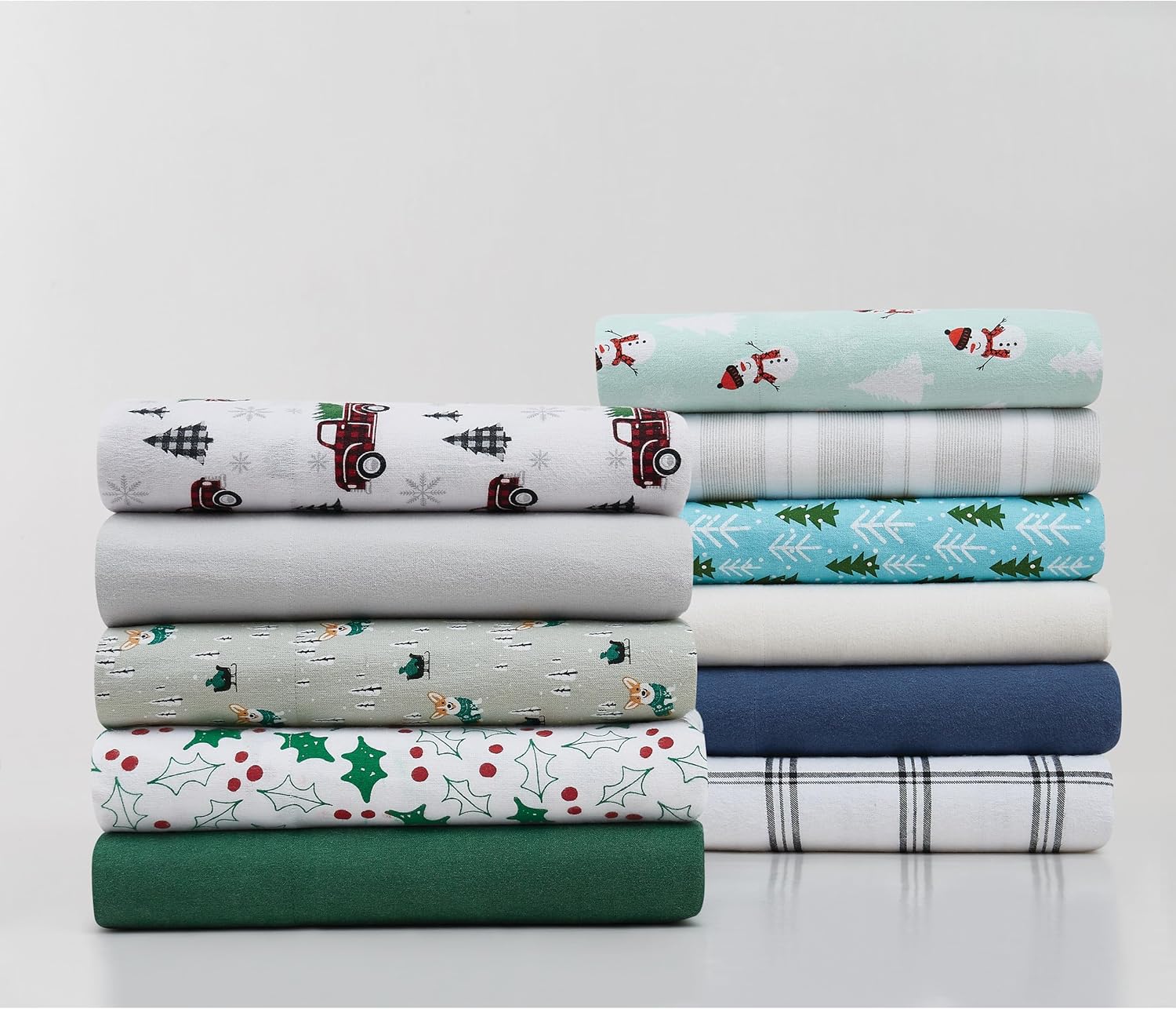 TRULY SOFT Solid Green King Flannel Sheet Set