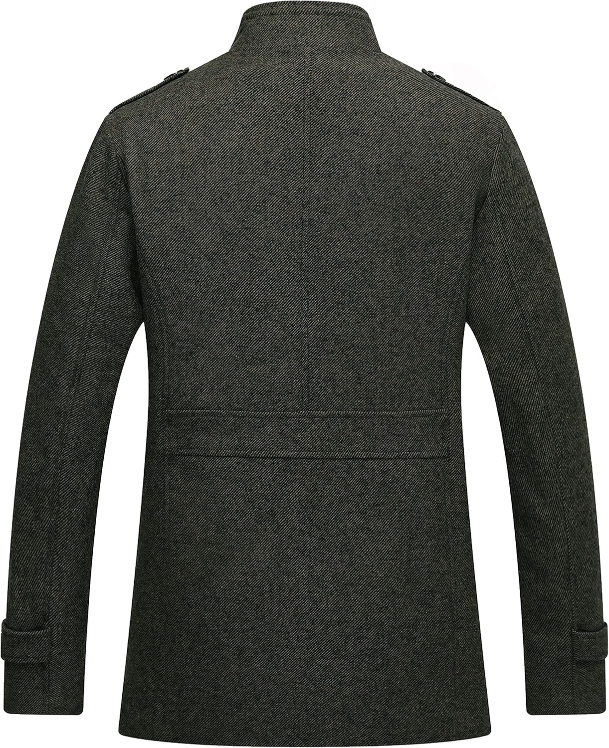 wantdo Men's Wool Blend Jacket Stand Collar Windproof Pea Coat - Image 2