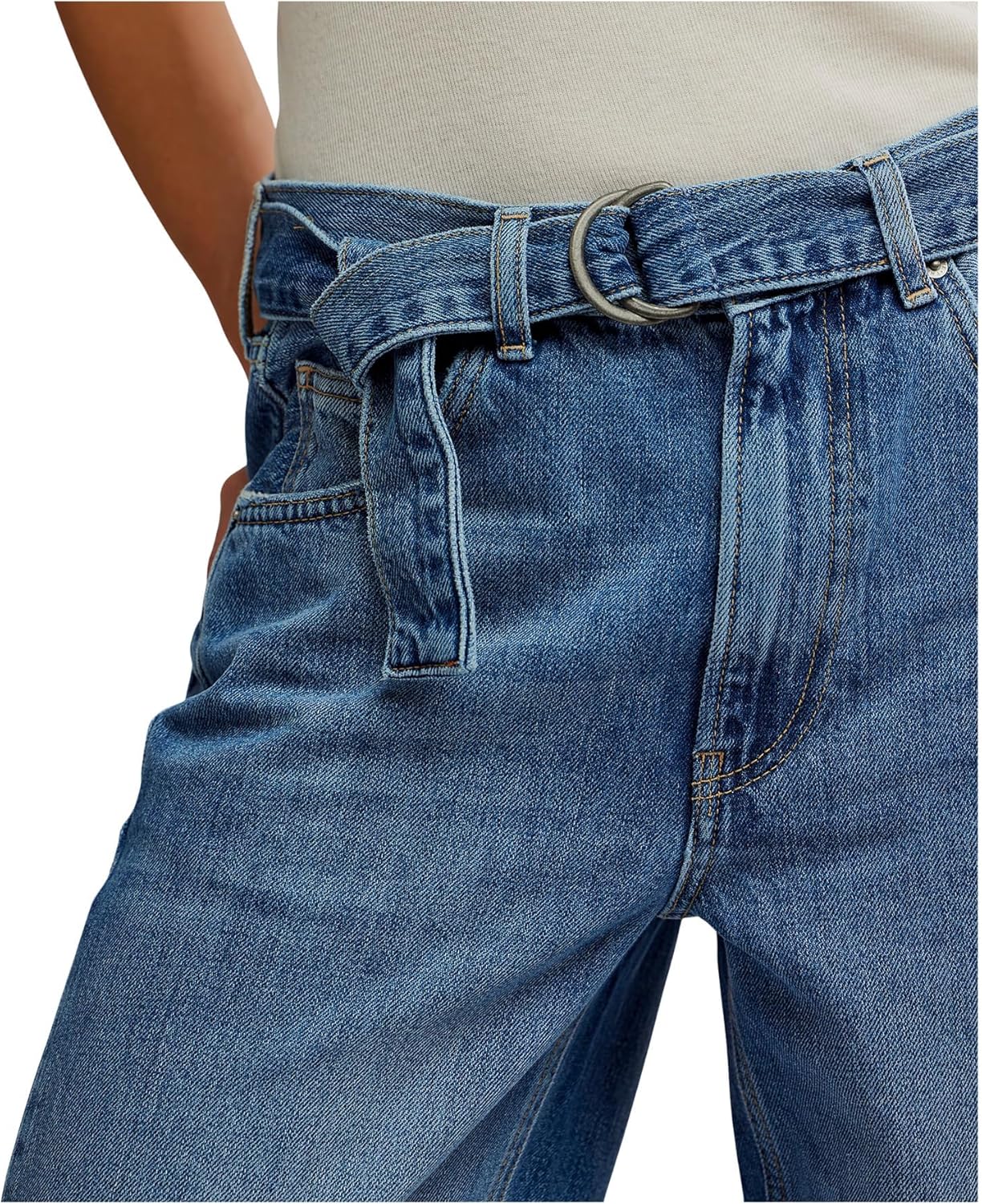 Free People Womens We The Free East Bay Cuffed Jeans - Image 4