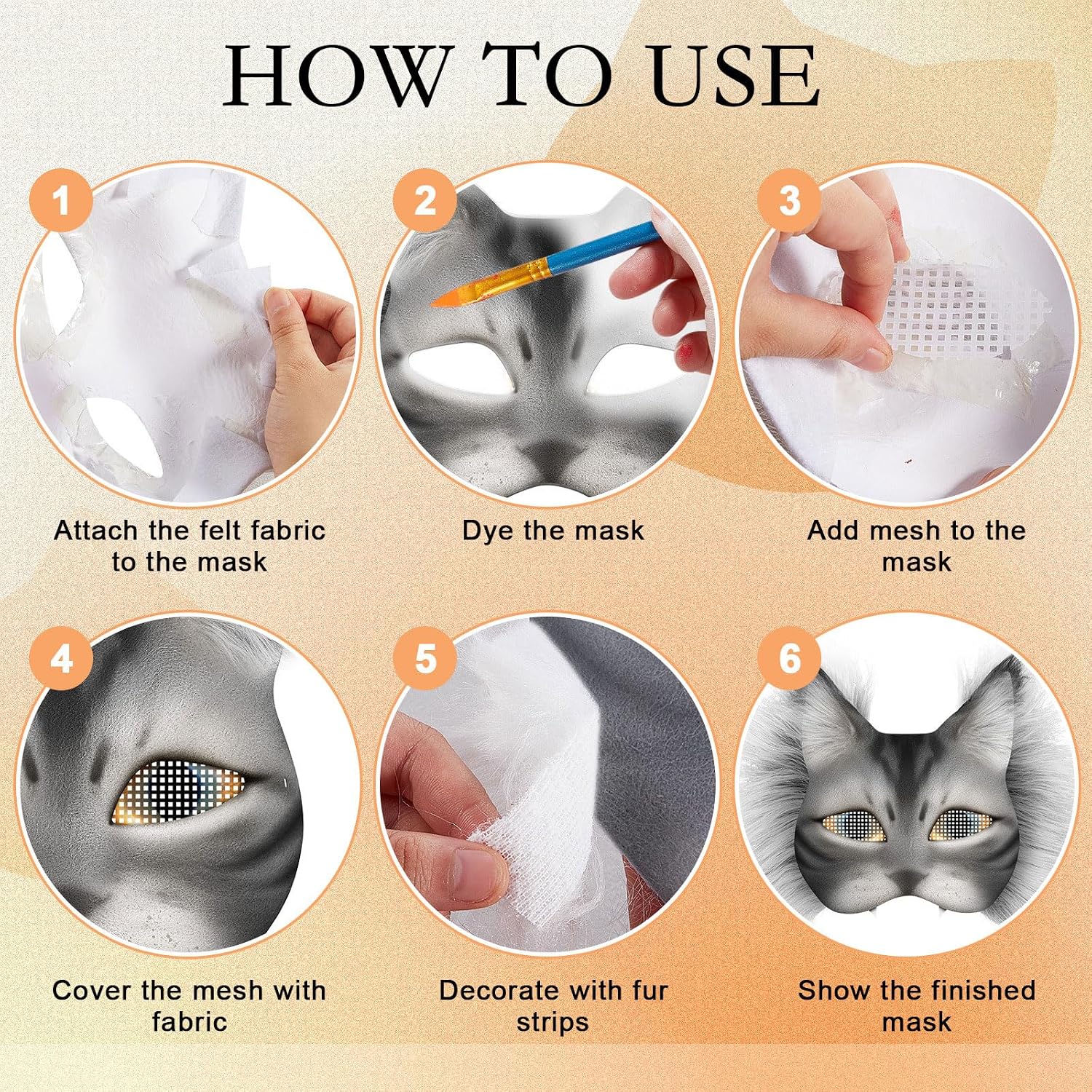 Seenelling Therian Cat Mask Kit DIY Blank Bases