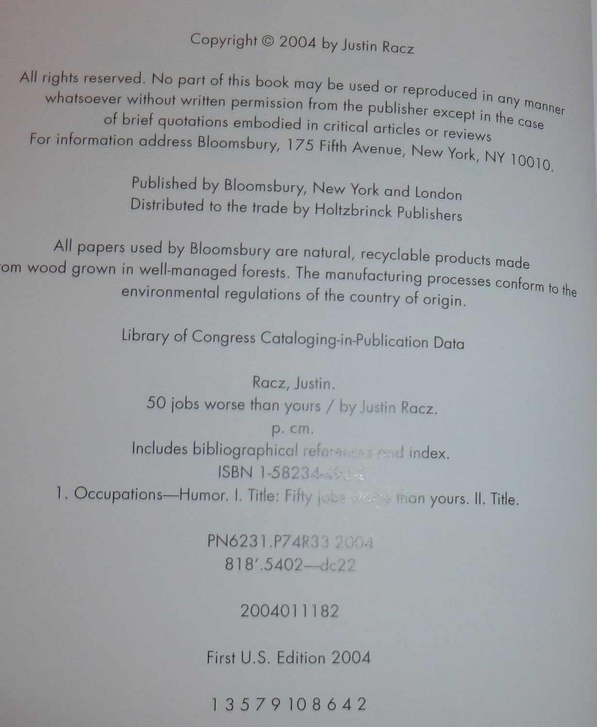 50 Jobs Worse Than Yours: Racz, Justin: Amazon.com: Books