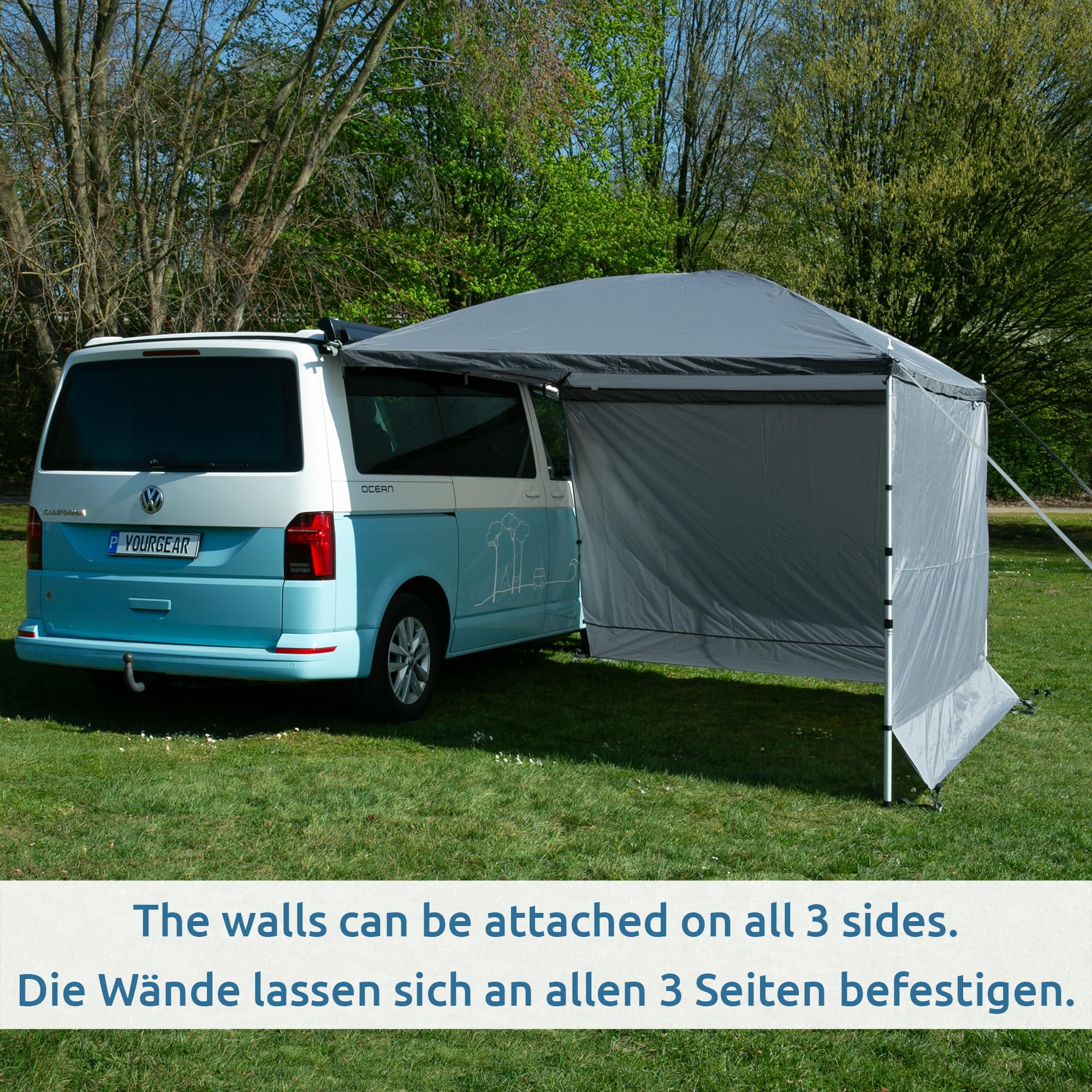 your GEAR Parasol Canopy - Auvent pour camping-car avec protection UV 50+ et colonne d'eau de 5000 mm - Convient pour les modèles Multivan et VW T