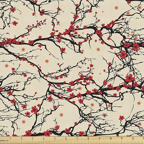 Ambesonne - Tela multicolor con estampado digital por yarda