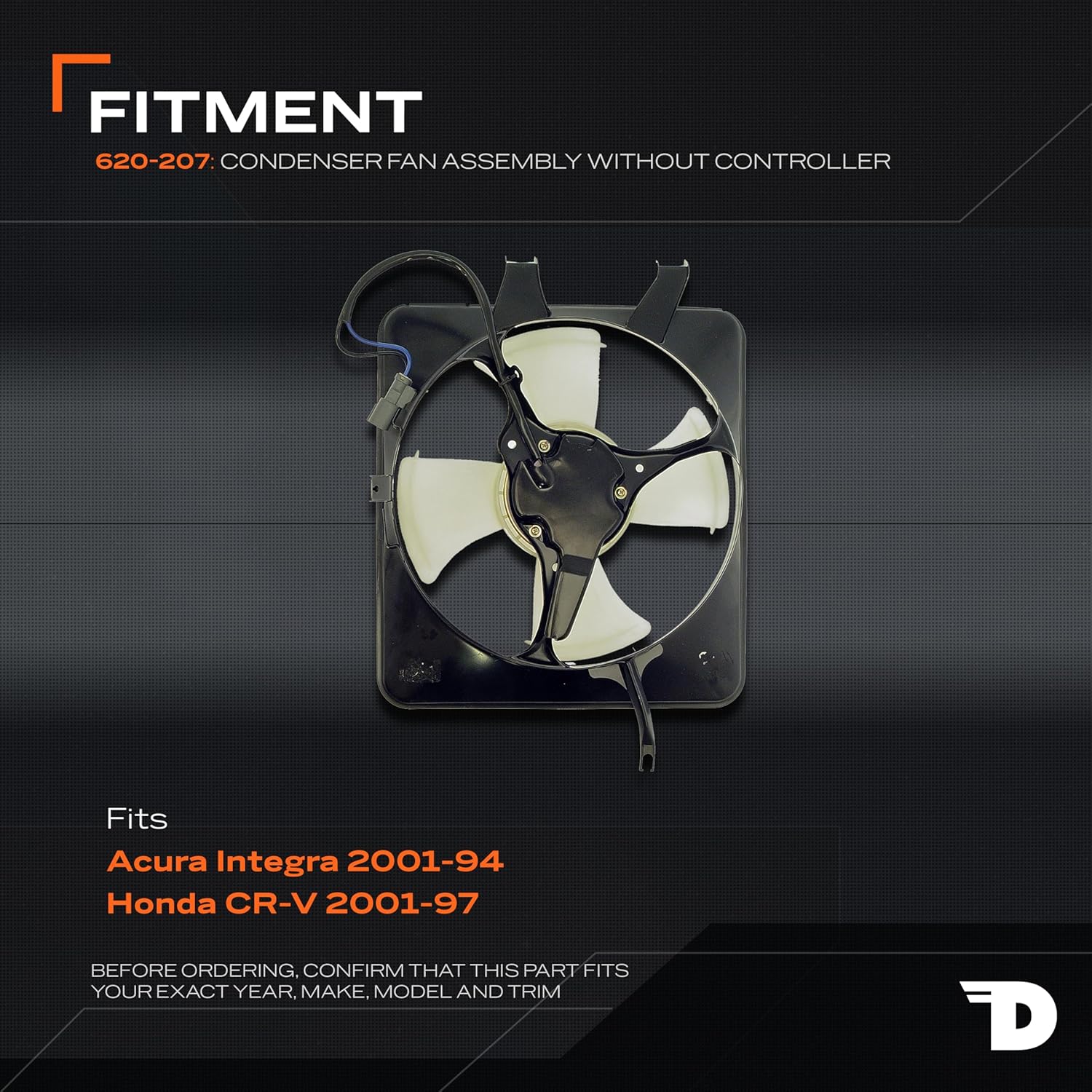 Dorman 620-207 A/C Condenser Fan Assembly Compatible with Select Acura / Honda Models