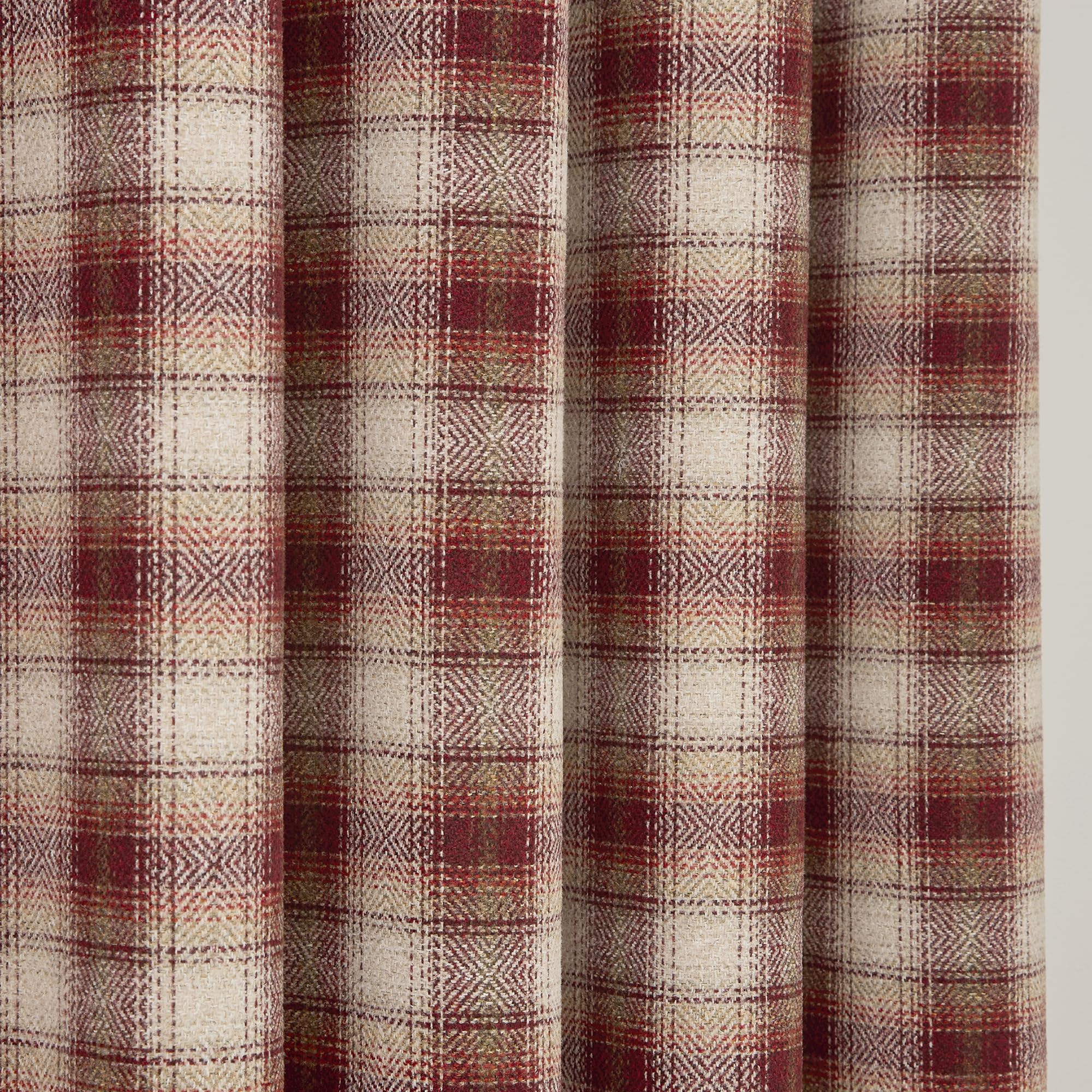 Curtina Everett Eyelet Curtains, Living Room, 229 x 183 cm, Red, 100% Recycled Polyester, Light Filtering, Jacquard Woven - Image 3