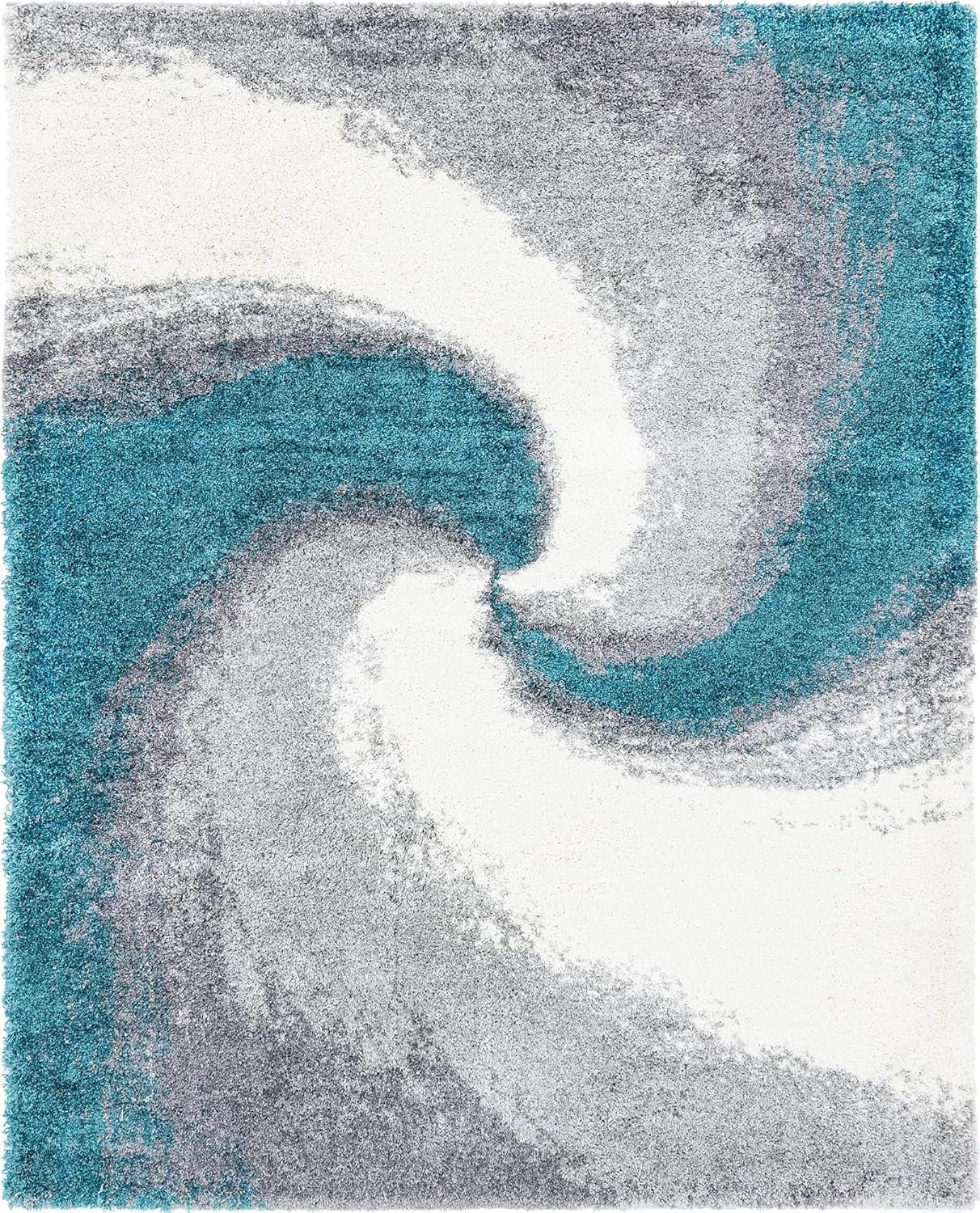 Rugs.com Soft Touch Shag Collection Area Rug – 8x10 Turquoise Shag Rug Perfect for Living Rooms, Large Dining Rooms, Open Floorplans