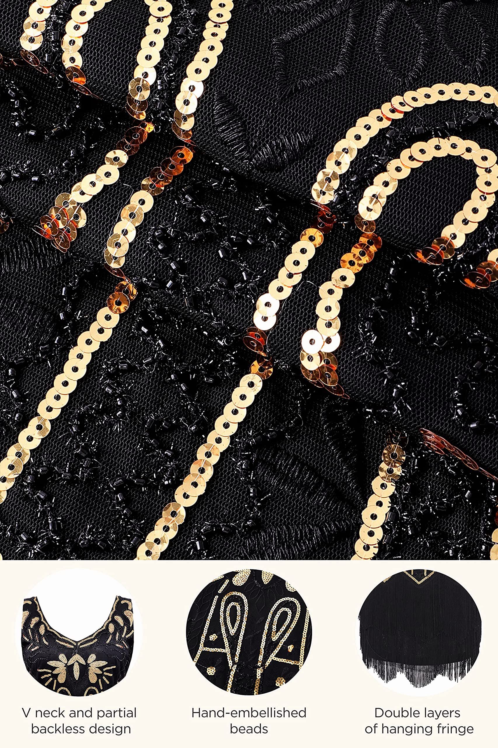 BABEYOND Flapper Dresses V Neck Dress Cocktail Dress Femme