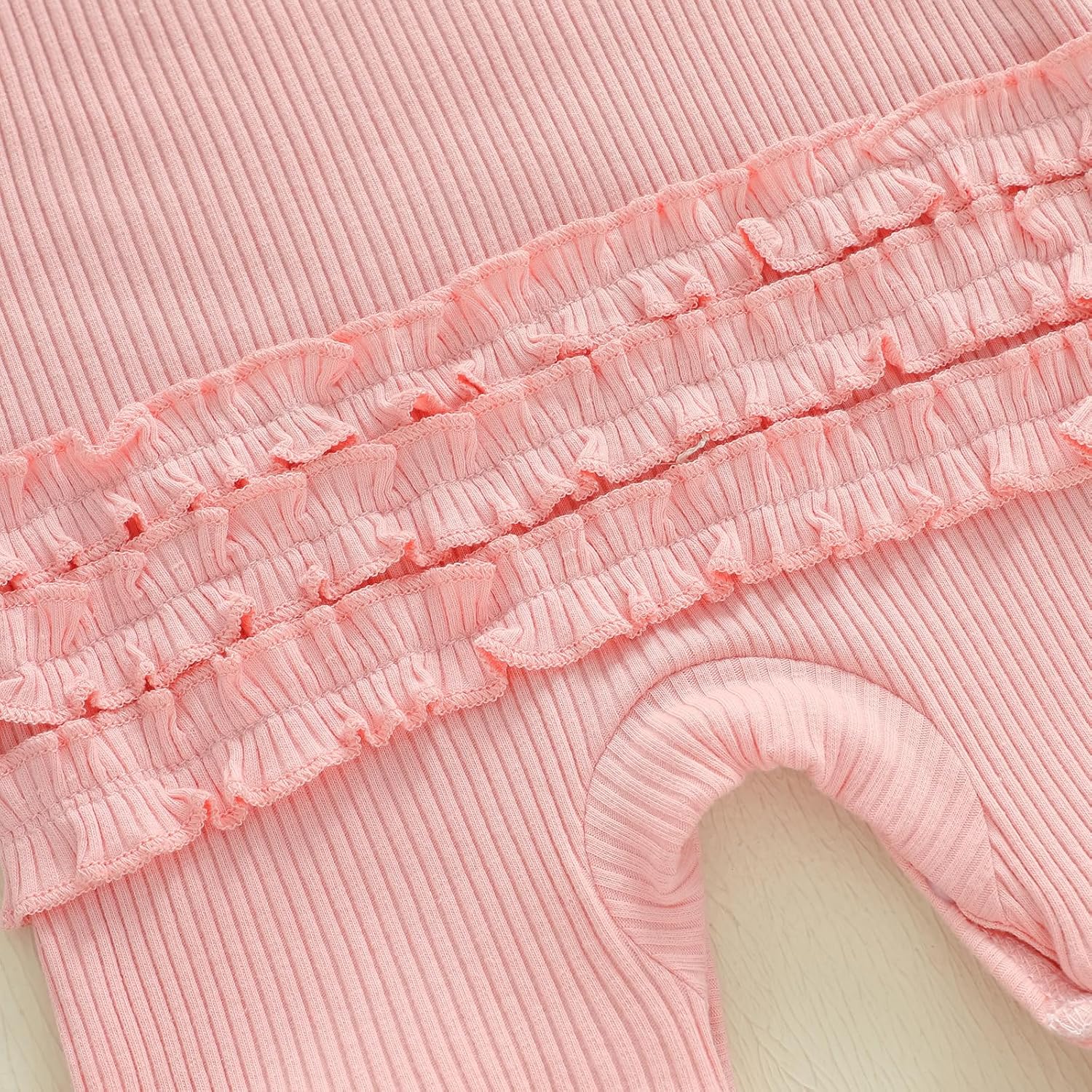 Baby Girl Baseball Outfit Letter Print Short Sleeve Ribbed Knit Romper Infant Bodysuit Newborn Spring Clothes Headband - Image 6